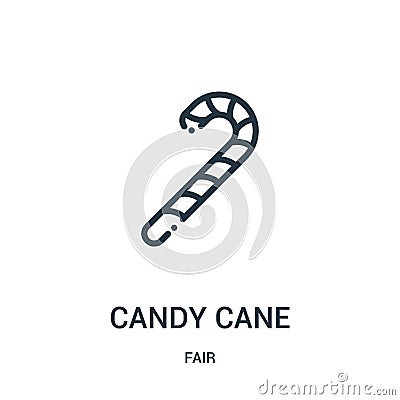 candy cane icon vector from fair collection. Thin line candy cane outline icon vector illustration. Linear symbol for use on web Vector Illustration