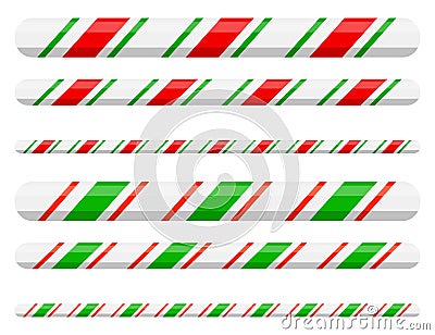 Candy cane line border divider for christmas design on Vector Illustration
