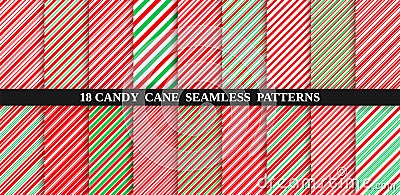 Candy cane stripe seamless pattern. Christmas texture. Vector illustration Vector Illustration