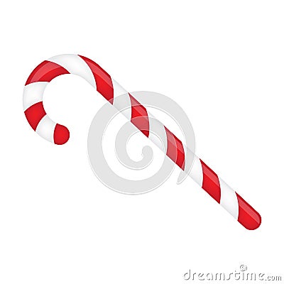 Candy cane striped in Christmas colours. Vector illustration isolated on a white background. Vector Illustration