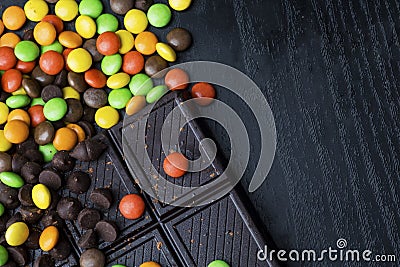 Candy and chocolate bar Stock Photo