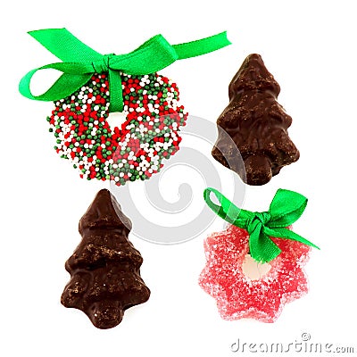 Candy Christmas wreaths Stock Photo