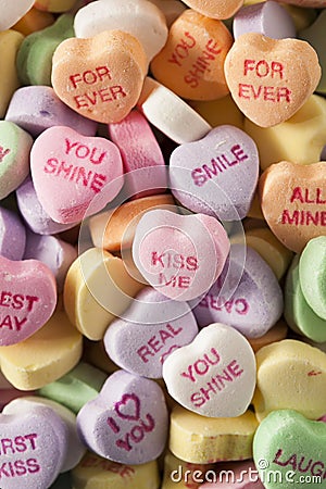 Candy Conversation Hearts for Valentine's Day Stock Photo