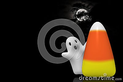 Candy Corn and Ghost Stock Photo