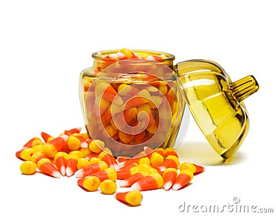 Candy Corn in Jar Stock Photo