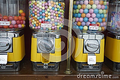 Candy dispenser with bubble gum Editorial Stock Photo