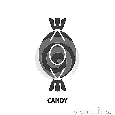 Candy glyph icon. Sign of sweets. Vector illustration Vector Illustration