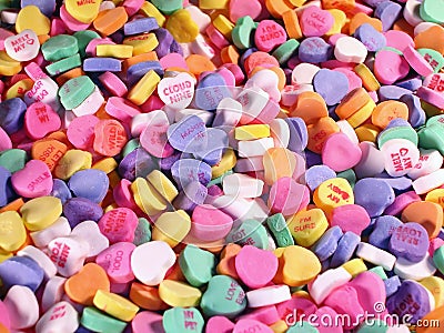 Candy Hearts-Field Stock Photo