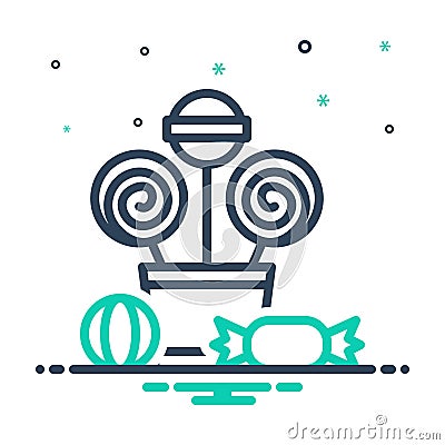 Mix icon for Candy, sweet stuff and sweetmeats Stock Photo