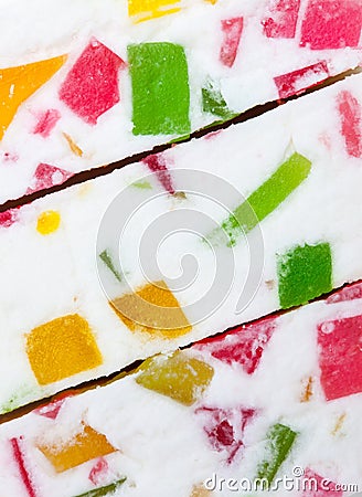 Candy paste with pieces of dried fruit Stock Photo