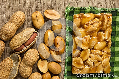 Candy with peanut: Pe de Moleque in Brazil and Chikki in India. Stock Photo