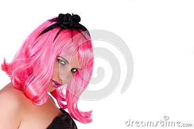 Candy pink hair Stock Photo