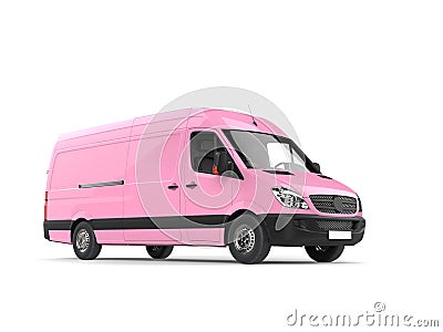 Candy pink modern delivery van Stock Photo