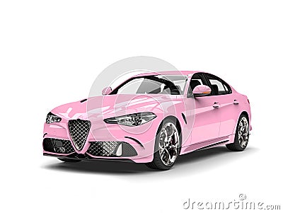 Candy pink modern urban sports car - beauty shot Stock Photo