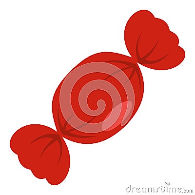 Candy in red wrap icon isolated Vector Illustration