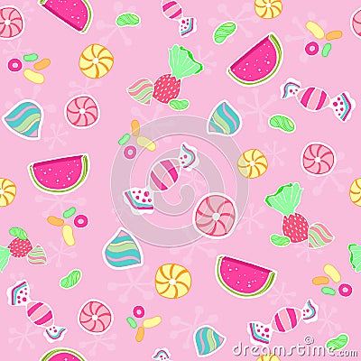 Candy Seamless Repeat Pattern Vector Vector Illustration
