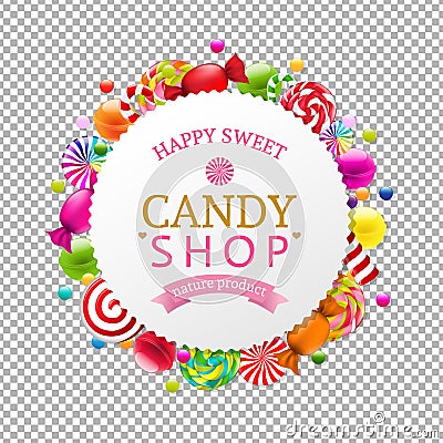 Candy Shop Banner Vector Illustration