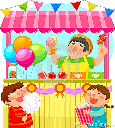 Candy stall Vector Illustration