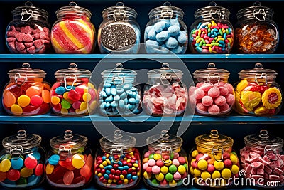 Candy store kiosk. Generate Ai Stock Photo