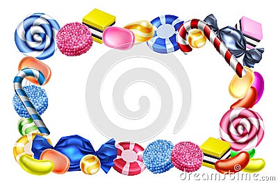 Candy Sweets Frame Background Sign Vector Illustration