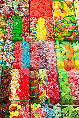 Candy sweets jelly in colorful display Stock Photo