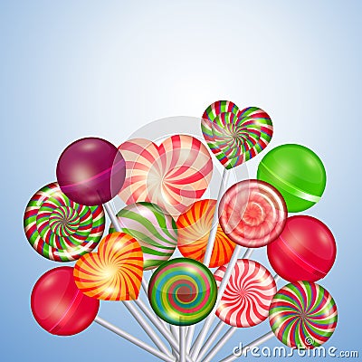 Candy, sweets, lollipops vector background Vector Illustration