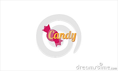 Candy typographic icon Logo.Colorful vector candies. Tasty candy icons Vector illustration Vector Illustration