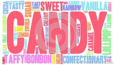 Candy Word Cloud Vector Illustration