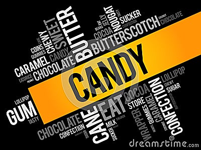 Candy word cloud collage Stock Photo