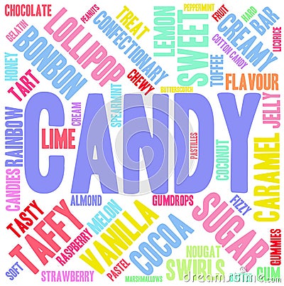 Candy Word Cloud Vector Illustration