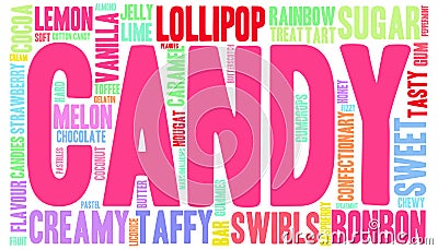 Candy Word Cloud Vector Illustration