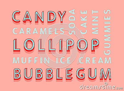 Candy word collage Vector Illustration