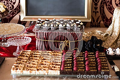 Candybar with chocolate a. Stock Photo
