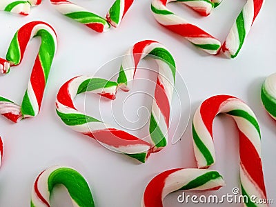 Candycanes on a white background for Christmas Stock Photo