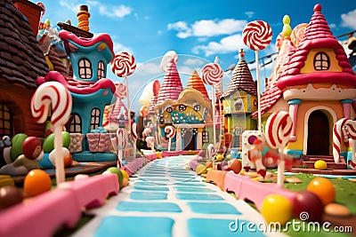 Candyland Game Cards beautiful candyland sweets fairytale background Stock Photo