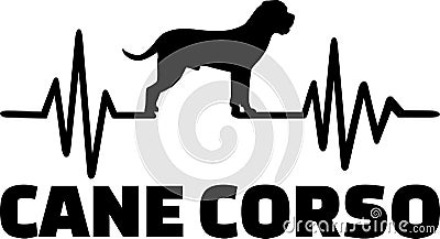 Cane Corso heartbeat word Vector Illustration