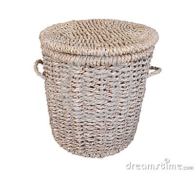 Cane laundry basket Stock Photo