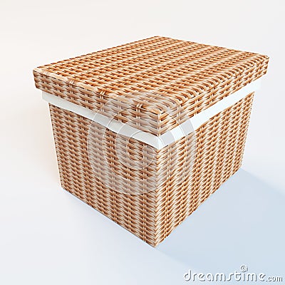 Cane laundry hamper Stock Photo