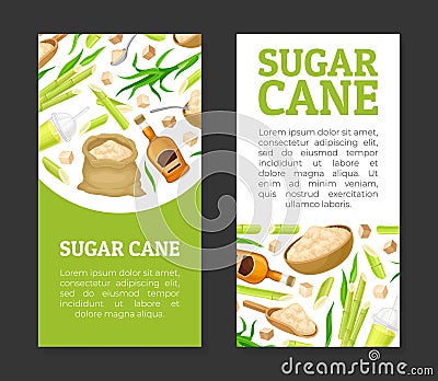 Cane Sugar Natural Product Banner Design Vector Template Vector Illustration