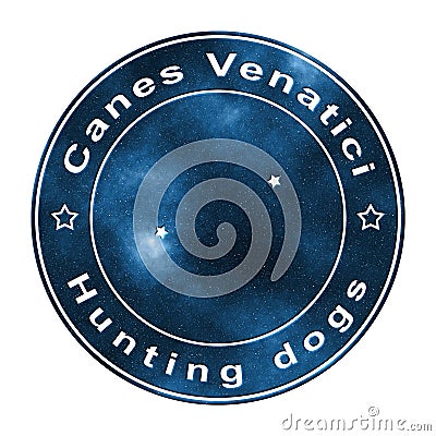 Canes Venatici Star Constellation, Hunting Dogs Constellation Stock Photo