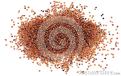 Canihua grains isolated on white background. Pile of qaniwa, qanawa, qanawi or kaniwa seeds. Dry grains of chenopodium Stock Photo