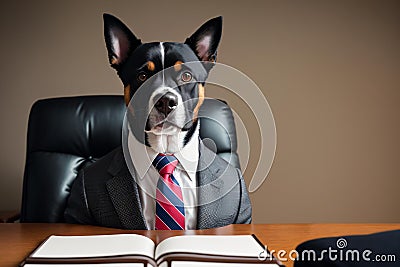 Canine Corporate A Professional Pooch in Business Attire.AI Generated Stock Photo