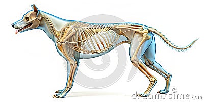 Understanding the Canine Skeletal System: A Comprehensive Overview of Bones, Joints, and Structure Stock Photo