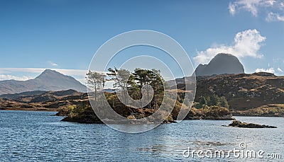 Canisp and Suilven Mountains, Near Lochinver Assynt Highlands Scotland Stock Photo