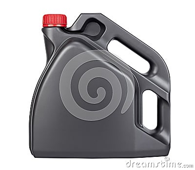 One gray plastic oil can Stock Photo