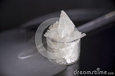 Cannabidiol crystal aka CBD, medical marijuana background Stock Photo