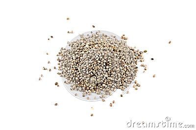 Cannabis hemp seeds pile close up macro shot isolated Stock Photo