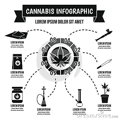 Cannabis infographic concept, simple style Vector Illustration