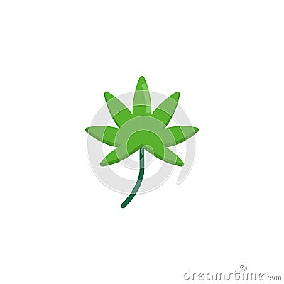 Cannabis leaf flat icon Vector Illustration