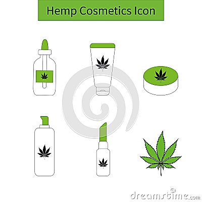 Template hemp icon 2 Vector Illustration